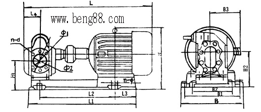 KCB不锈钢齿轮泵安装尺寸